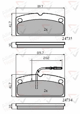 Brake Pad Set, disc brake (ADB11796)