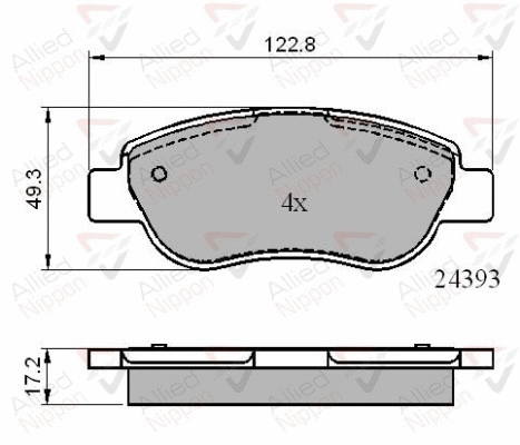 Brake Pad Set, disc brake (ADB01738)