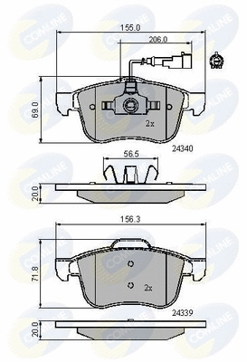 Brake Pad Set, disc brake (CBP11718)