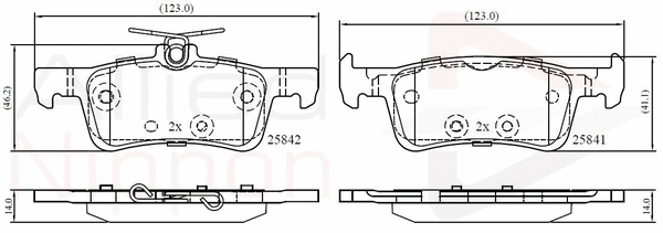 Brake Pad Set, disc brake (ADB02369)