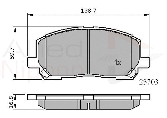 Brake Pad Set, disc brake (ADB01507)