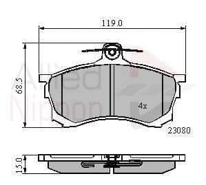 Brake Pad Set, disc brake (ADB3452)