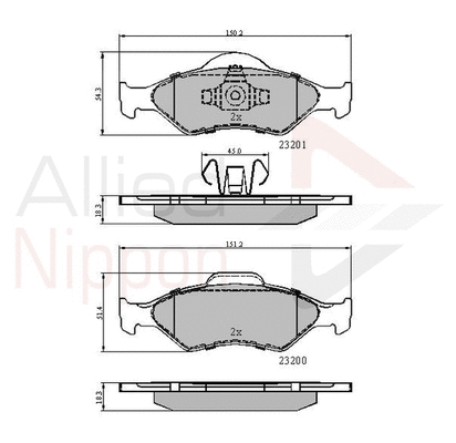 Brake Pad Set, disc brake (ADB0899)