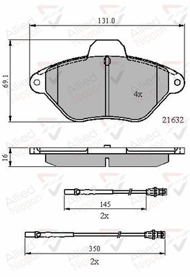 Brake Pad Set, disc brake (ADB21079)