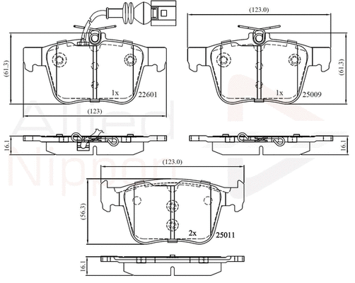 Brake Pad Set, disc brake (ADB12157)