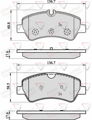 Brake Pad Set, disc brake (ADB02143)