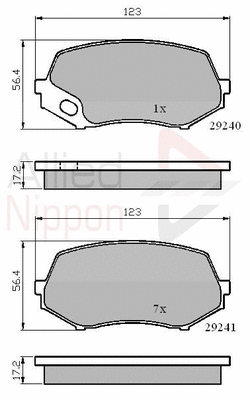 Brake Pad Set, disc brake (ADB02007)