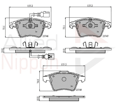 Brake Pad Set, disc brake (ADB11312)