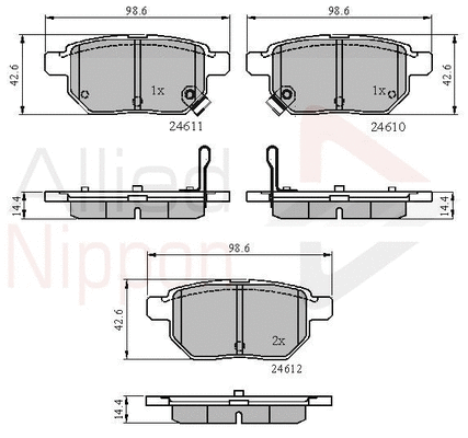 Brake Pad Set, disc brake (ADB31579)