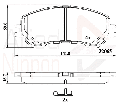 Brake Pad Set, disc brake (ADB32304)
