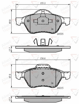 Brake Pad Set, disc brake (ADB02017)