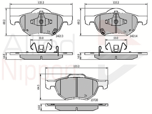 Brake Pad Set, disc brake (ADB31195)