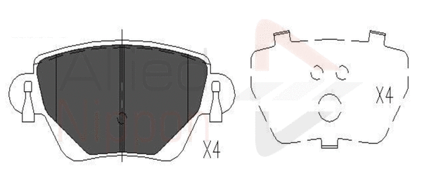 Brake Pad Set, disc brake (ADB01517)