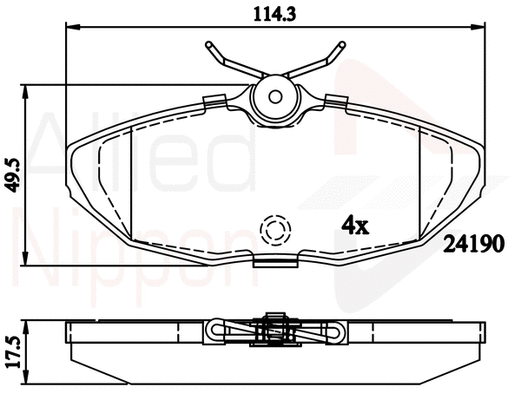 Brake Pad Set, disc brake (ADB02289)
