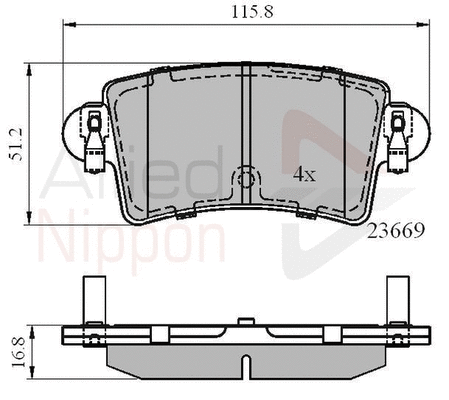 Brake Pad Set, disc brake (ADB01036)