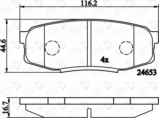 Brake Pad Set, disc brake (ADB02124)