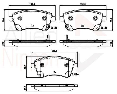 Brake Pad Set, disc brake (ADB36047)