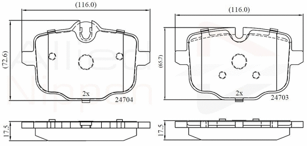 Brake Pad Set, disc brake (ADB06072)