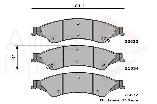 Brake Pad Set, disc brake (ADB36105)