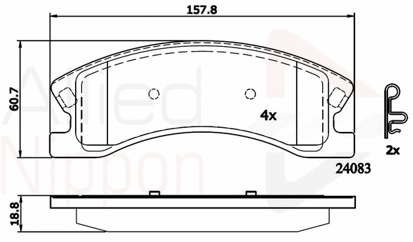 Brake Pad Set, disc brake (ADB31202)