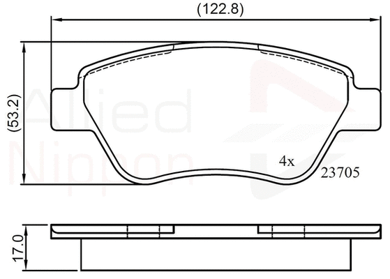 Brake Pad Set, disc brake (ADB01535)