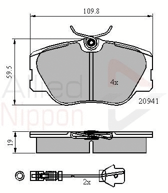 Brake Pad Set, disc brake (ADB2360)