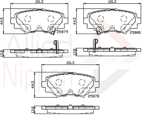 Brake Pad Set, disc brake (ADB32248)