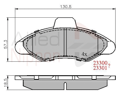 Brake Pad Set, disc brake (ADB0393)