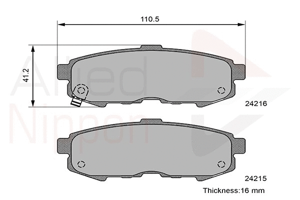 Brake Pad Set, disc brake (ADB36088)