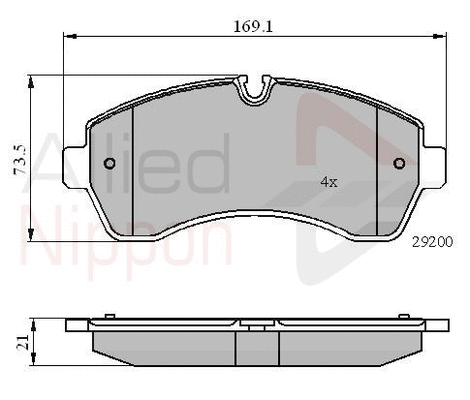 Brake Pad Set, disc brake (ADB01569)