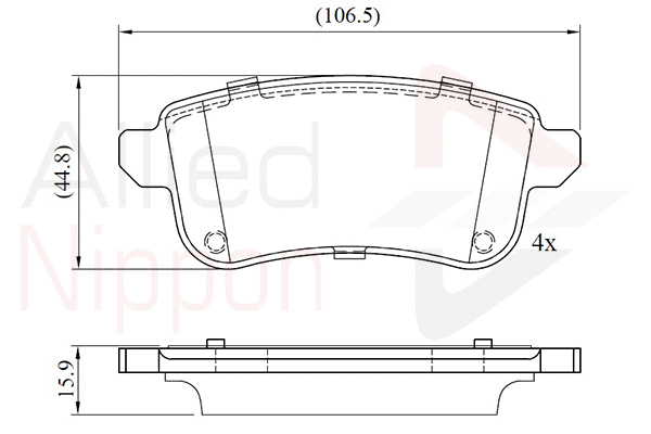 Brake Pad Set, disc brake (ADB02776)