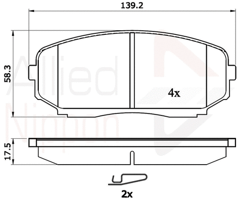 Brake Pad Set, disc brake (ADB31724)