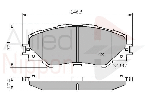 Brake Pad Set, disc brake (ADB01625)
