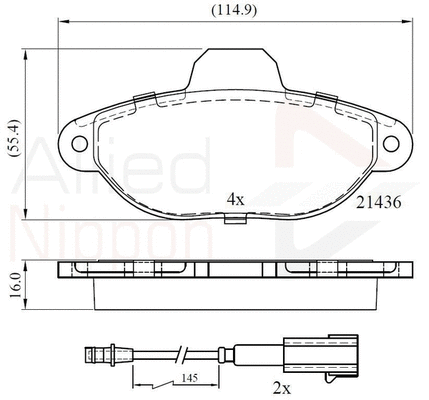 Brake Pad Set, disc brake (ADB22383)