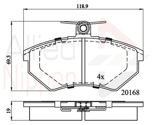 Brake Pad Set, disc brake (ADB0511)