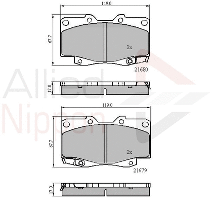 Brake Pad Set, disc brake (ADB31574)