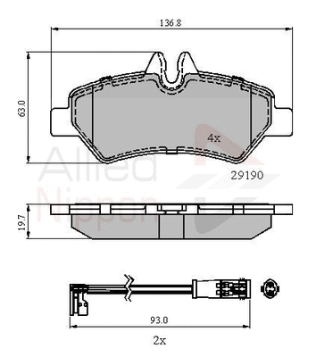 Brake Pad Set, disc brake (ADB21556)