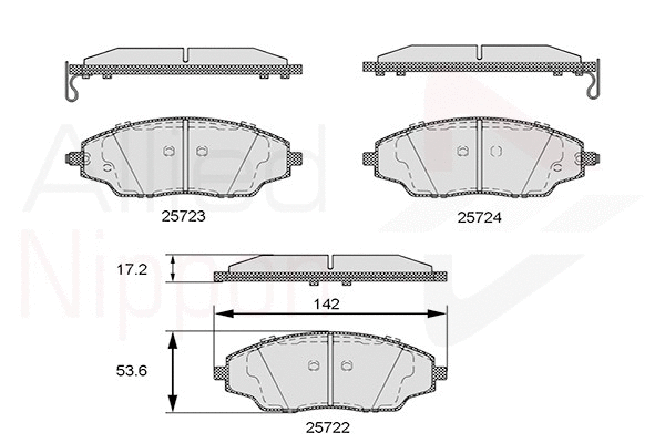 Brake Pad Set, disc brake (ADB36083)