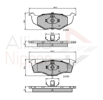 Brake Pad Set, disc brake (ADB0707)