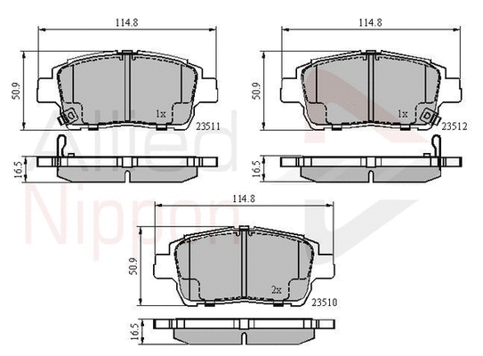 Brake Pad Set, disc brake (ADB3901)