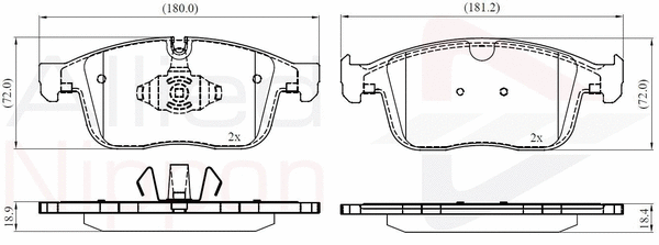 Brake Pad Set, disc brake (ADB02459)