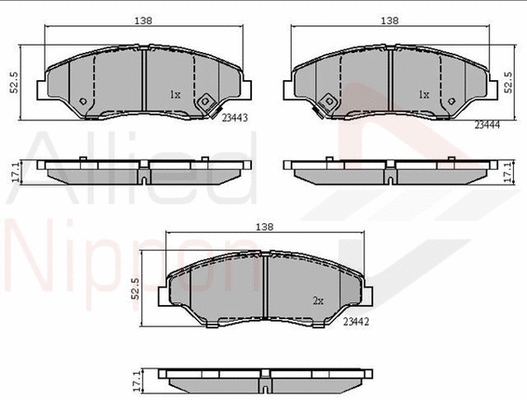 Brake Pad Set, disc brake (ADB3843)