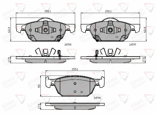 Brake Pad Set, disc brake (ADB32018)
