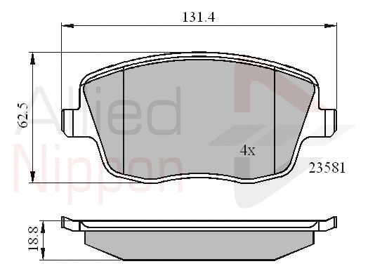 Brake Pad Set, disc brake (ADB01147)