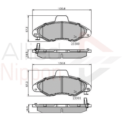 Brake Pad Set, disc brake (ADB3393)