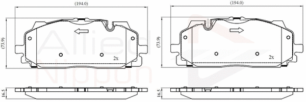 Brake Pad Set, disc brake (ADB02443)