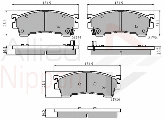Brake Pad Set, disc brake (ADB3823)