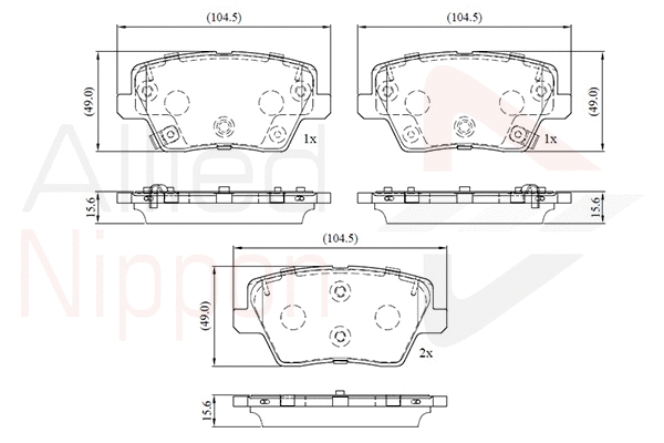 Brake Pad Set, disc brake (ADB32772)