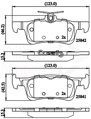 Brake Pad Set, disc brake (ADB02335)
