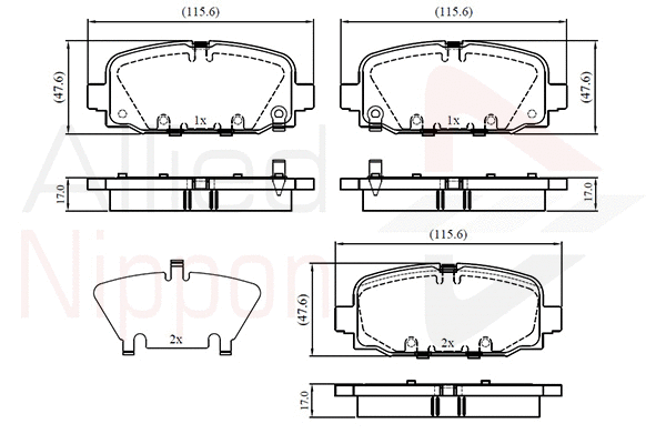 Brake Pad Set, disc brake (ADB32860)